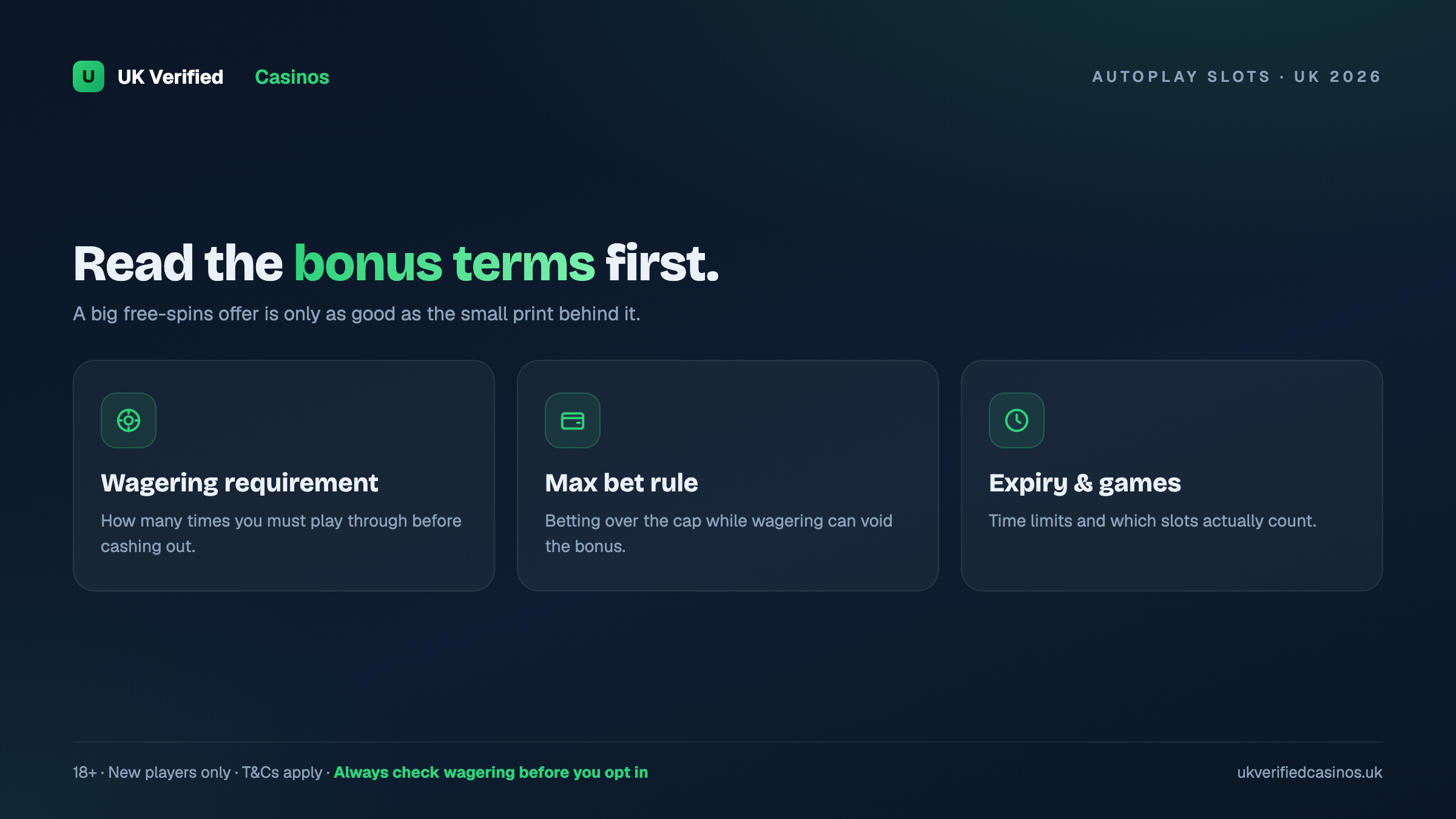 Autoplay slots - bonus terms to check UK