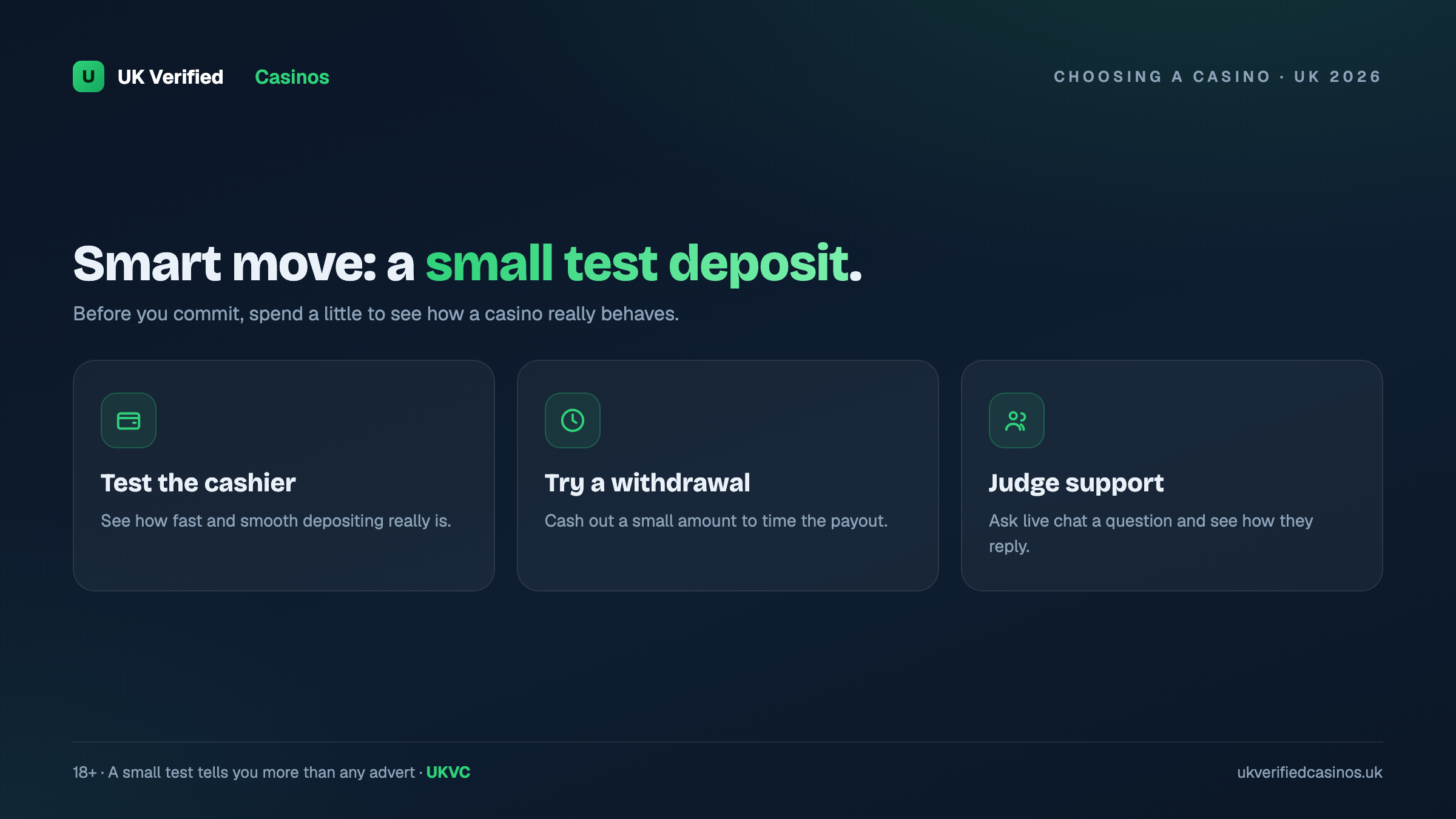 Make a small test deposit first at a UK casino