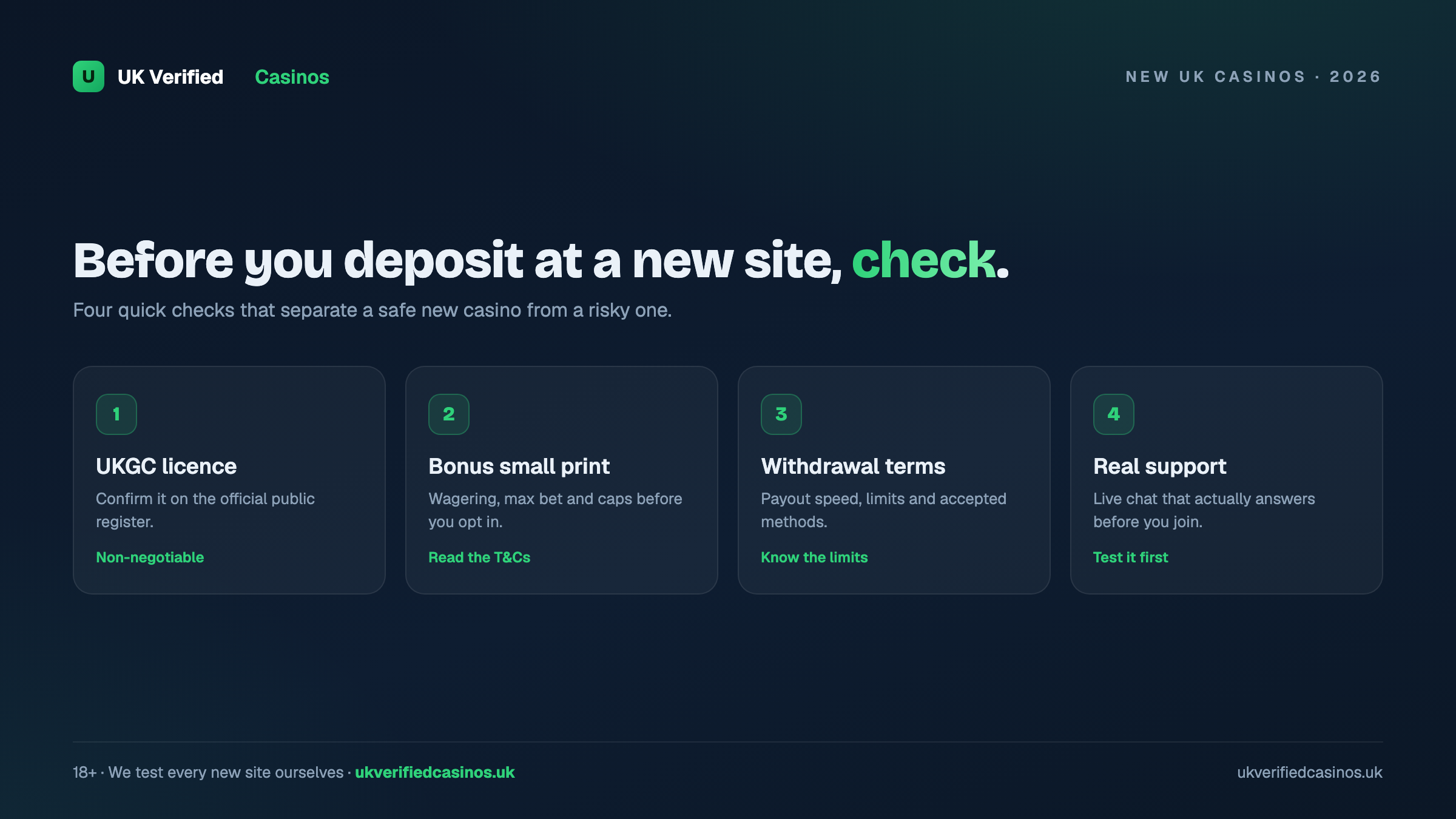 New UK casino - what to check before depositing