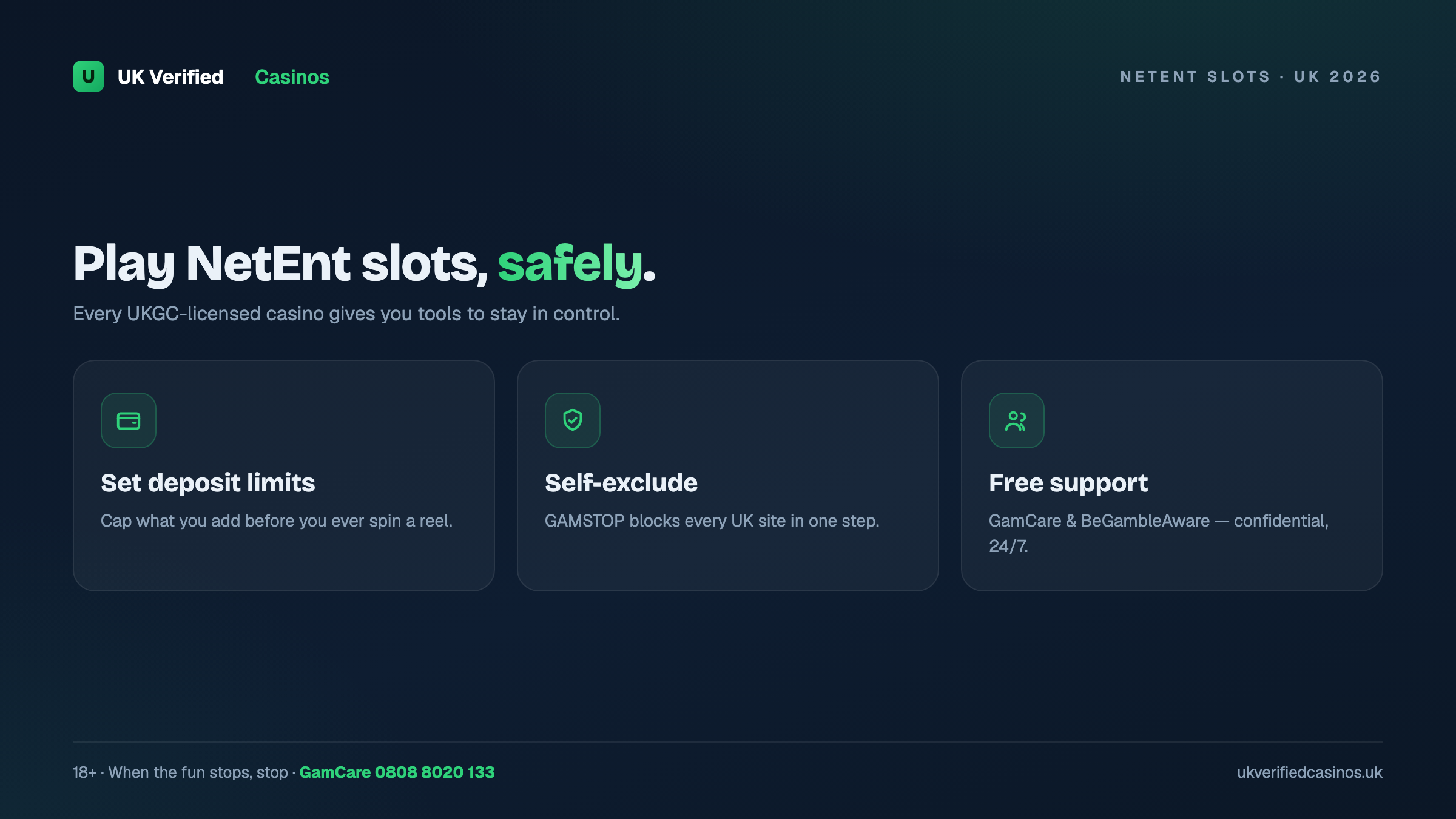 NetEnt casinos UK - responsible gambling