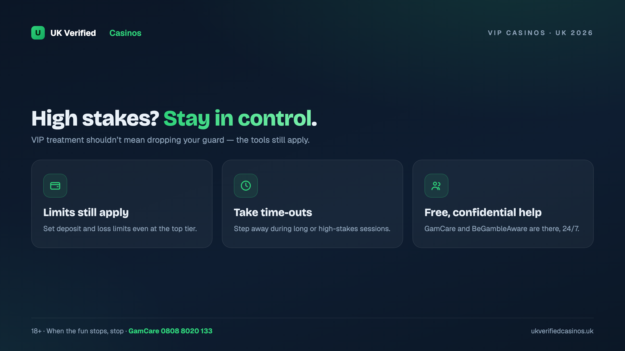 VIP high stakes - stay in control responsible gambling