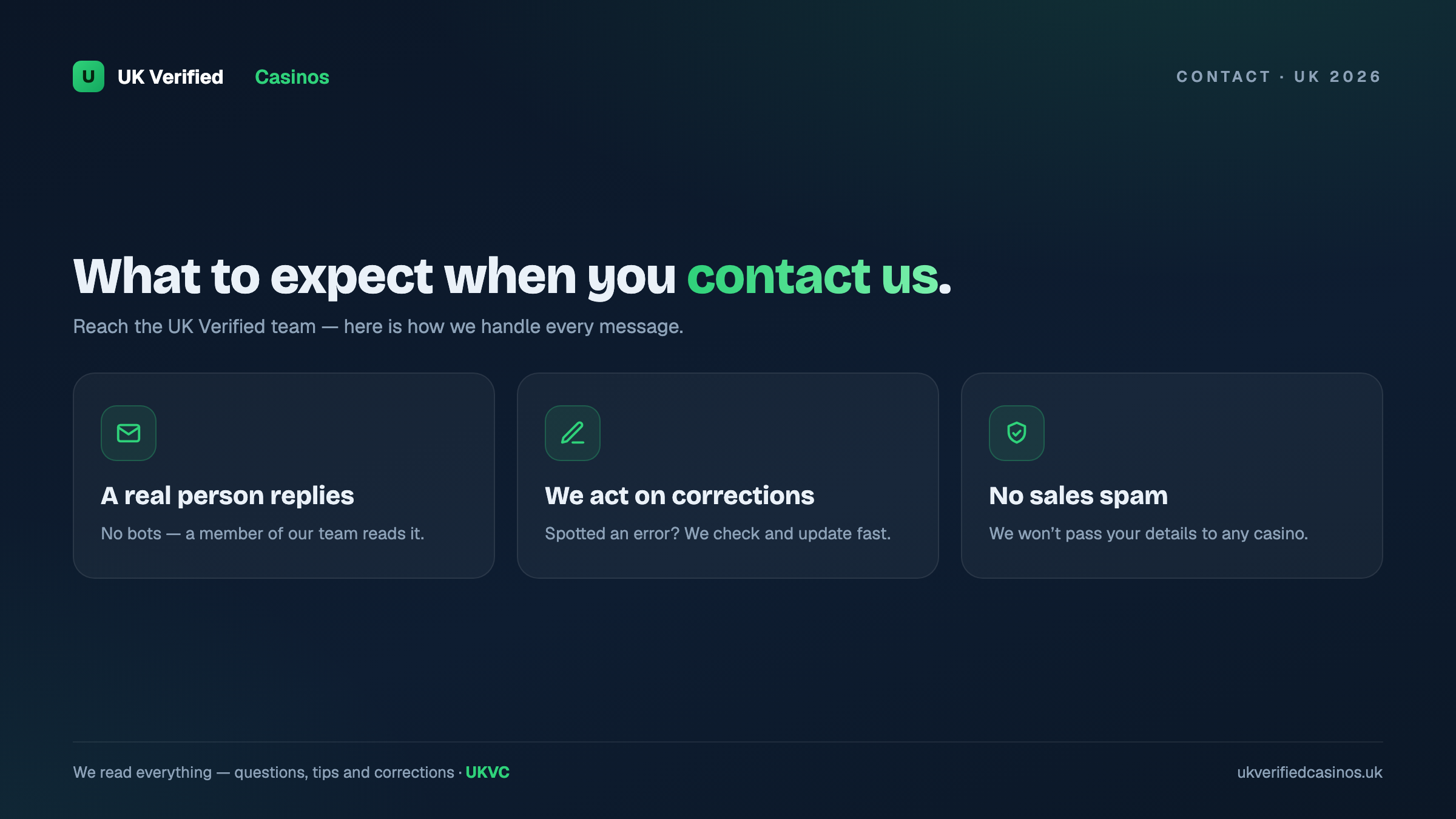 What to expect when contacting UK Verified Casinos